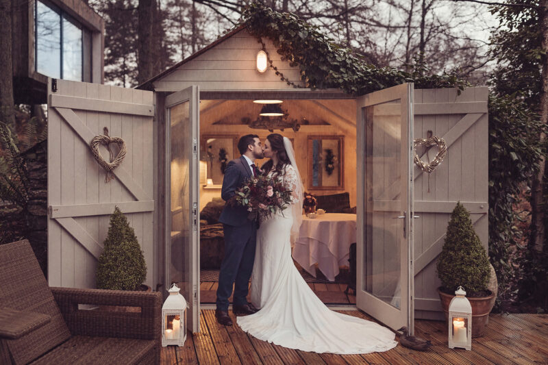 bride and groom at Gilpin Hotel & Lake House